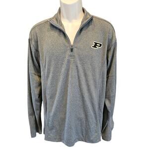 Purdue boilers 1/4 zip performance pullover long sleeve top M grey NWOT mens
